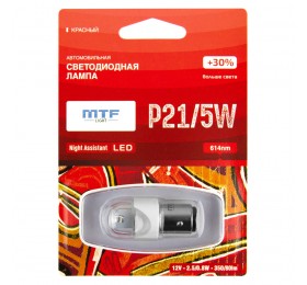 Лампа светодиодная MTF Night Assistant LED P21/5W Красная