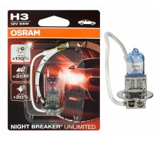 Автолампа H3 OSRAM Night Breaker Unlimited +110%