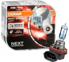 Автолампы H8 OSRAM Night Breaker Laser +150%