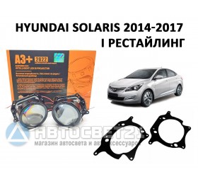 Комплект / набор для замены штатных линз Hyundai Solaris 2014-2017 Bi-LED Aozoom A3+