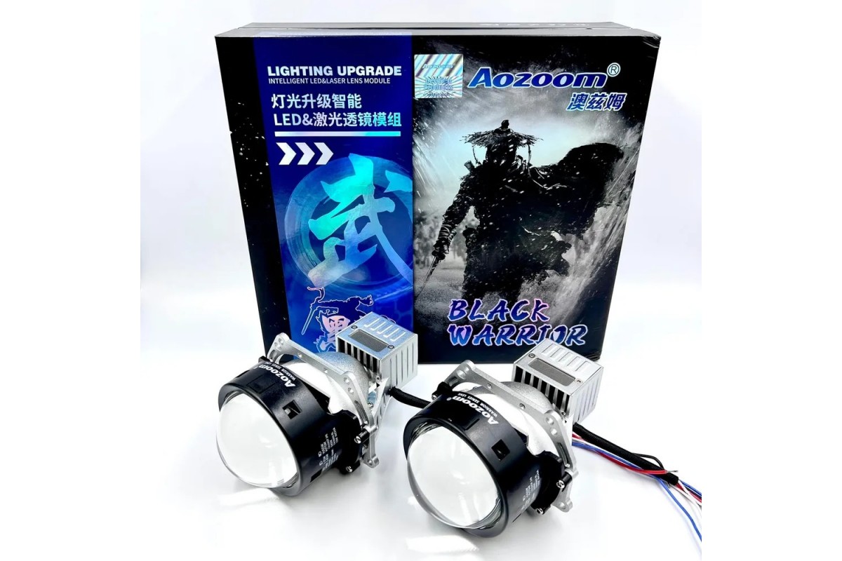 Светодиодные линзы Bi-Led AOZOOM Black Warrior NEW 3.0 дюйма для замены  штатных линз ближнего / дальнего света, Купить недорого Чебоксары в  магазине avtosvet21.ru